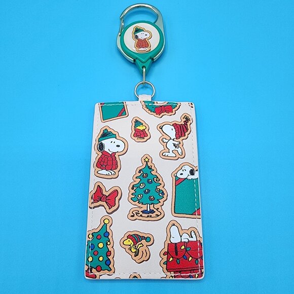 Loungefly Peanuts Snoopy Holiday Cookies Christmas Retractable Lanyard ID Holder - Picture 3 of 12